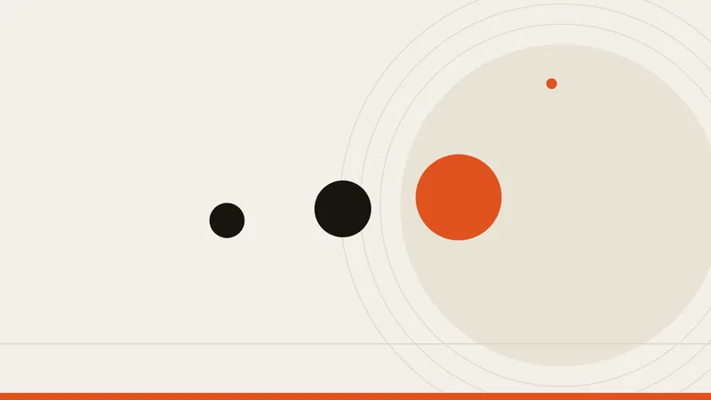 Illustration abstraite crème et orange : points encre et disque orange, article fiche Google sans site web