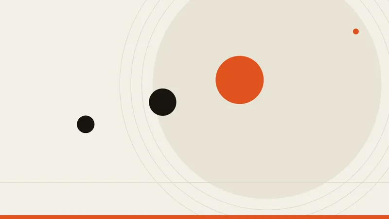 Illustration abstraite crème et orange, horizon fin et trois points, article fiche Google sans site web