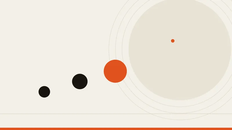 Illustration abstraite crème et orange : points encre et disque orange, article Planity ou site web pour votre salon