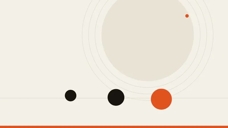 Illustration abstraite crème et orange, horizon fin et trois points, article Planity ou site web pour votre salon