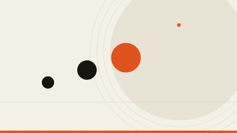 Illustration abstraite crème et orange, horizon fin et trois points, article site web d'artisan