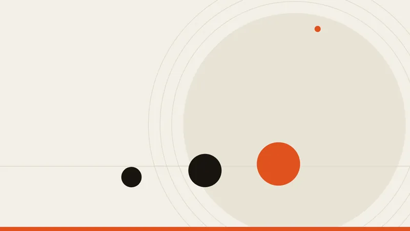 Illustration abstraite crème et orange, horizon fin et trois points, article site web infirmière indépendante